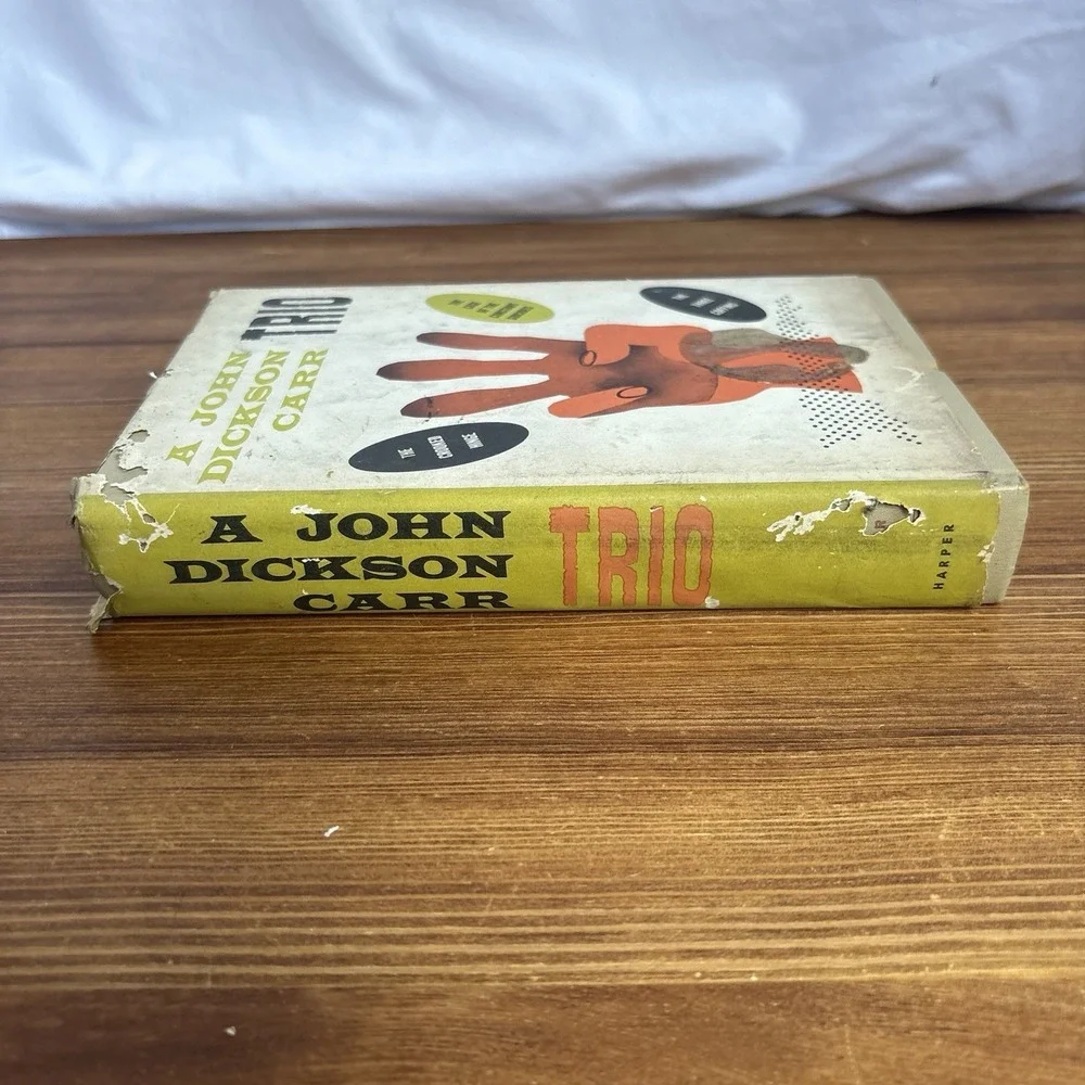 John Dickson Carr Trio 1957 BCE HC DJ The Three Coffins Crooked Hinge Mystery